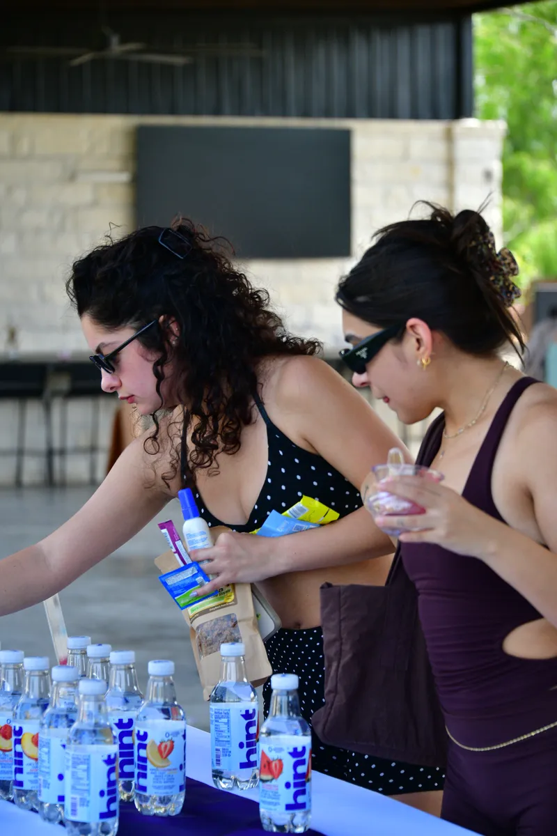Guests celebrating together at an outdoor event